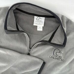 Ducks Unlimited Fleece Jacket Mens XXL Gray  Long Sleeve Full Zip-Up Pockets